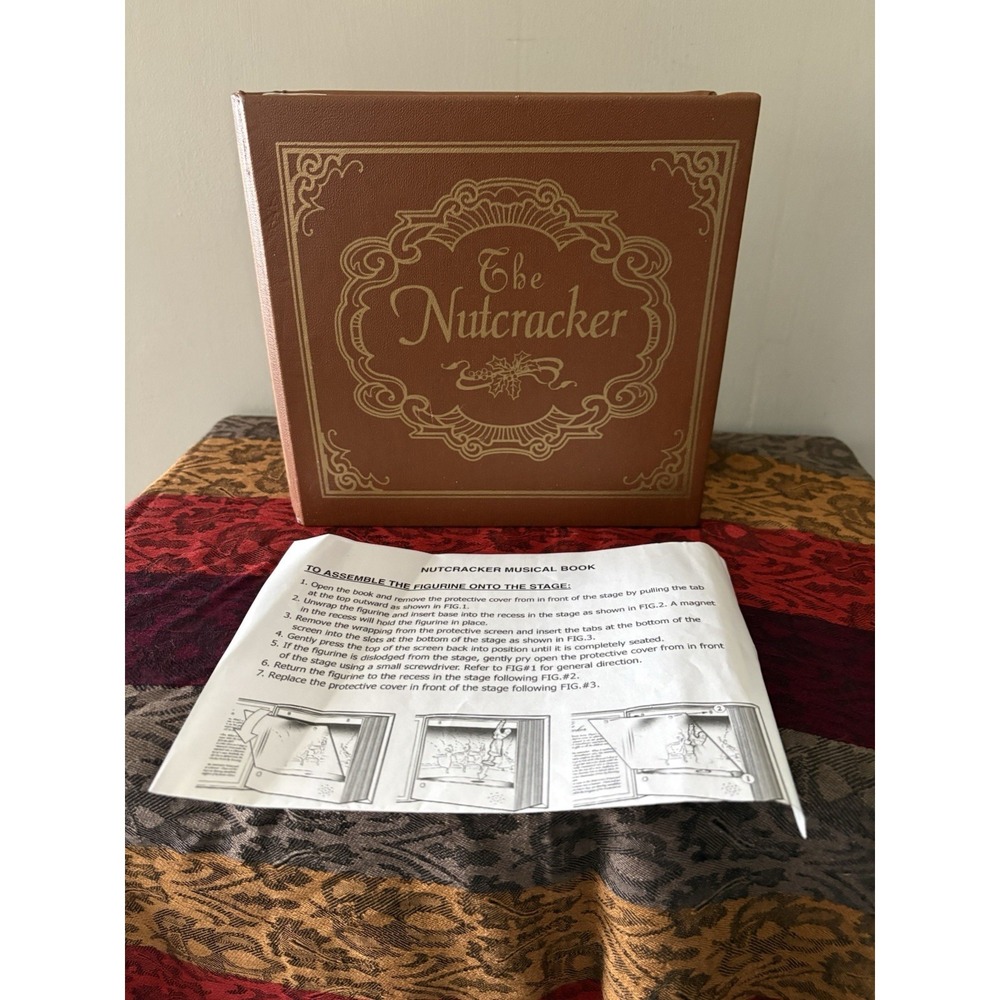 The Nutcracker Animated Music Box Book Design Light Up Spinning Ballerina  WORKS